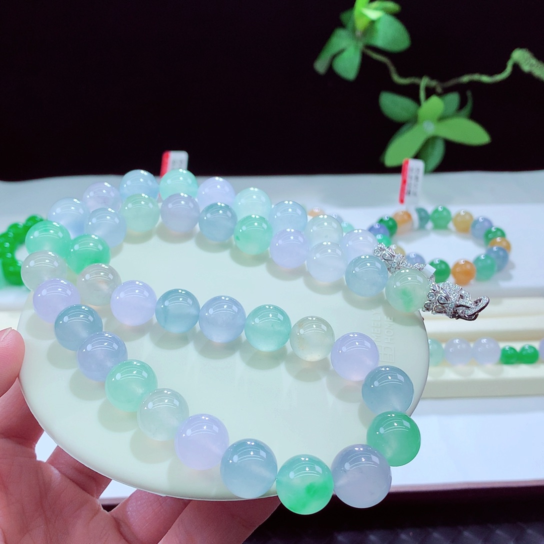 未镶嵌手串翡翠卡12-13.8