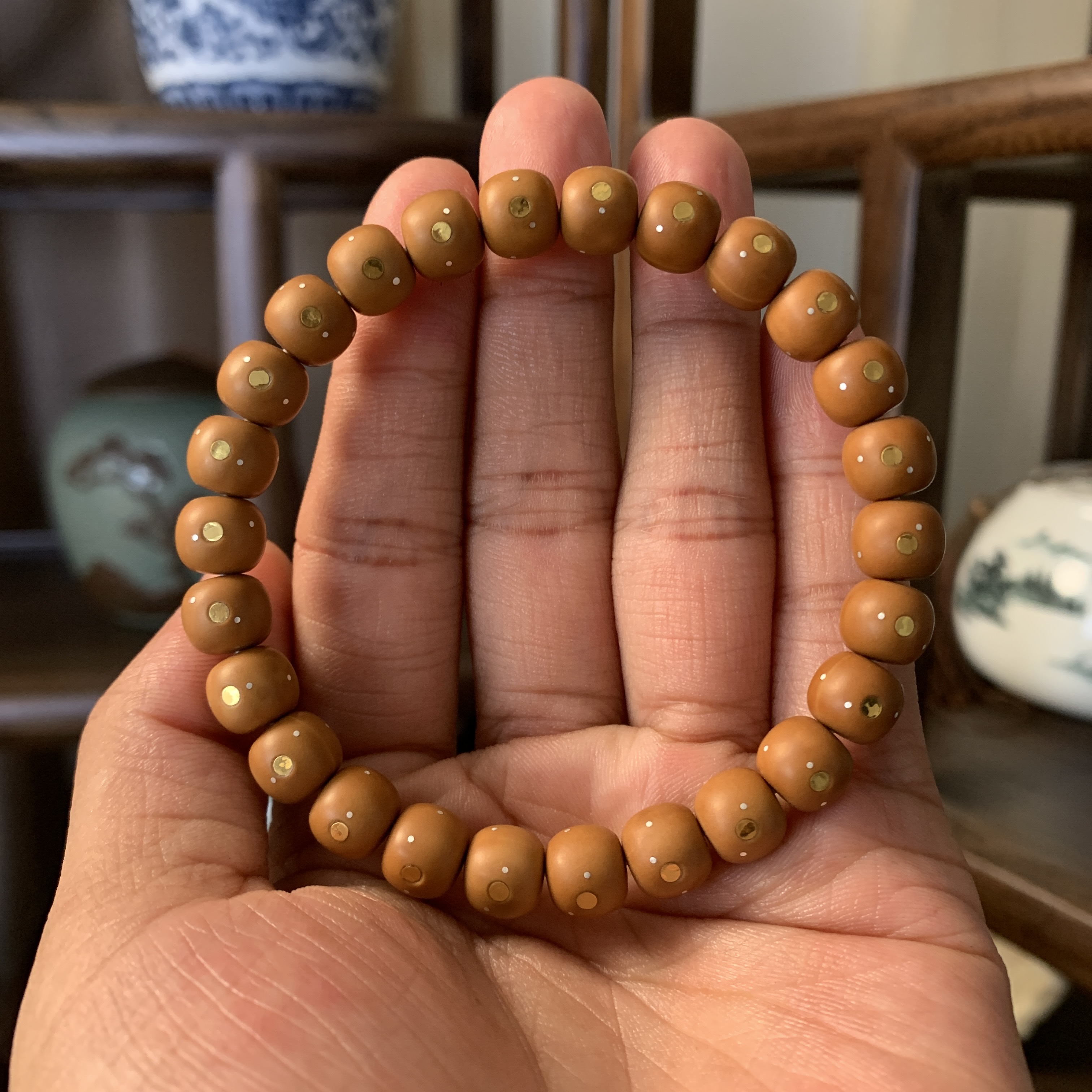 【还没想好起啥名】24k金镶嵌+925银钉 9+尺寸猴头核桃全品无暇