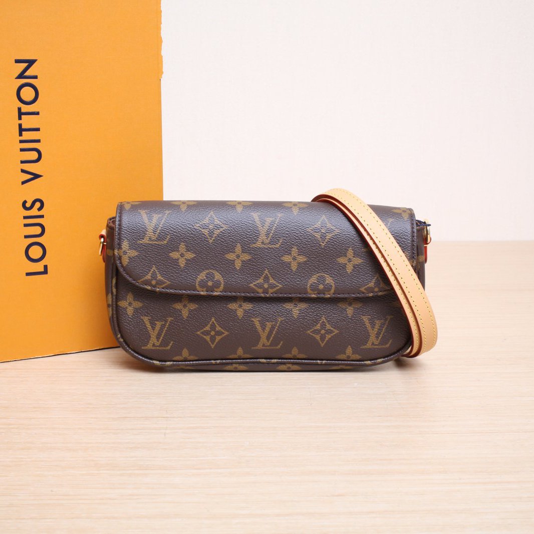 99新 LouisVuitton/路易威登 小花佳珊IVY 链条腋下包 老花 芯片 
