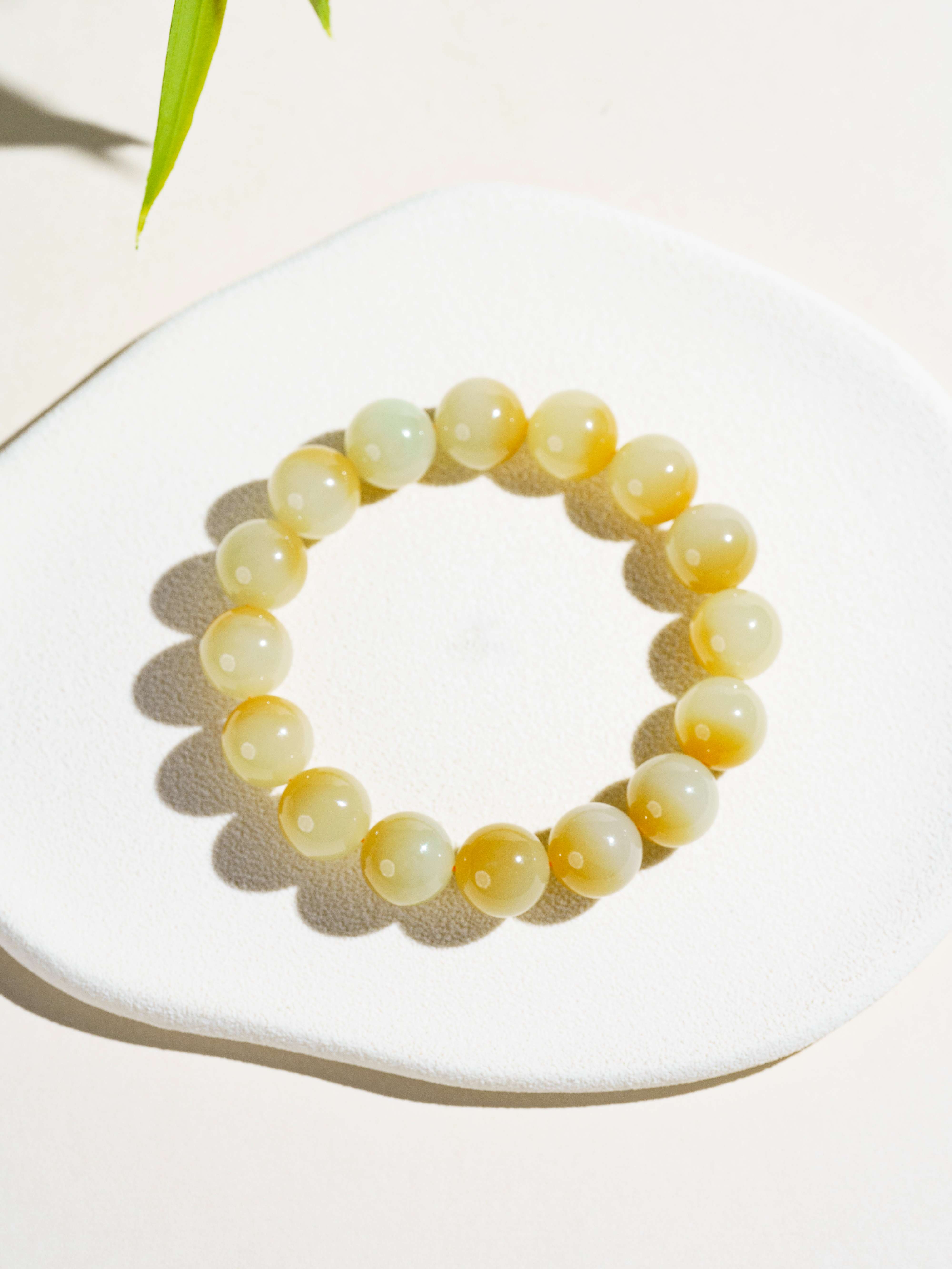 【典藏糖白】且末糖聚宝盆糖白和田玉手串11.5m+ D0717