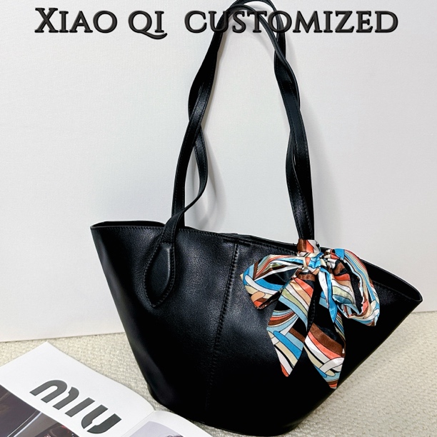 Xiao Qi极简托特包进口头层牛皮大容量手提包时尚休闲单肩腋下包