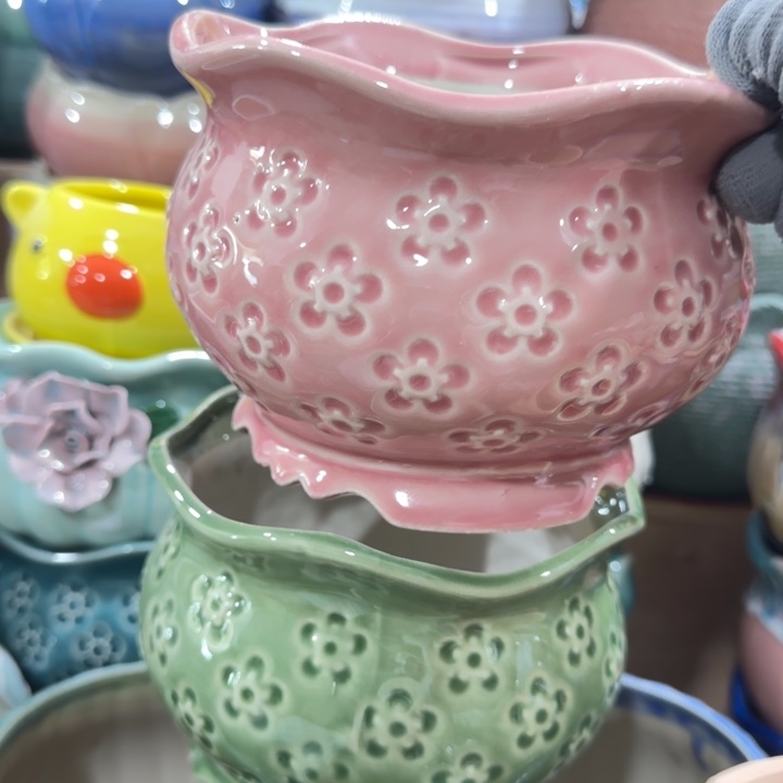 凑9米包邮，有孔，陶瓷花盆