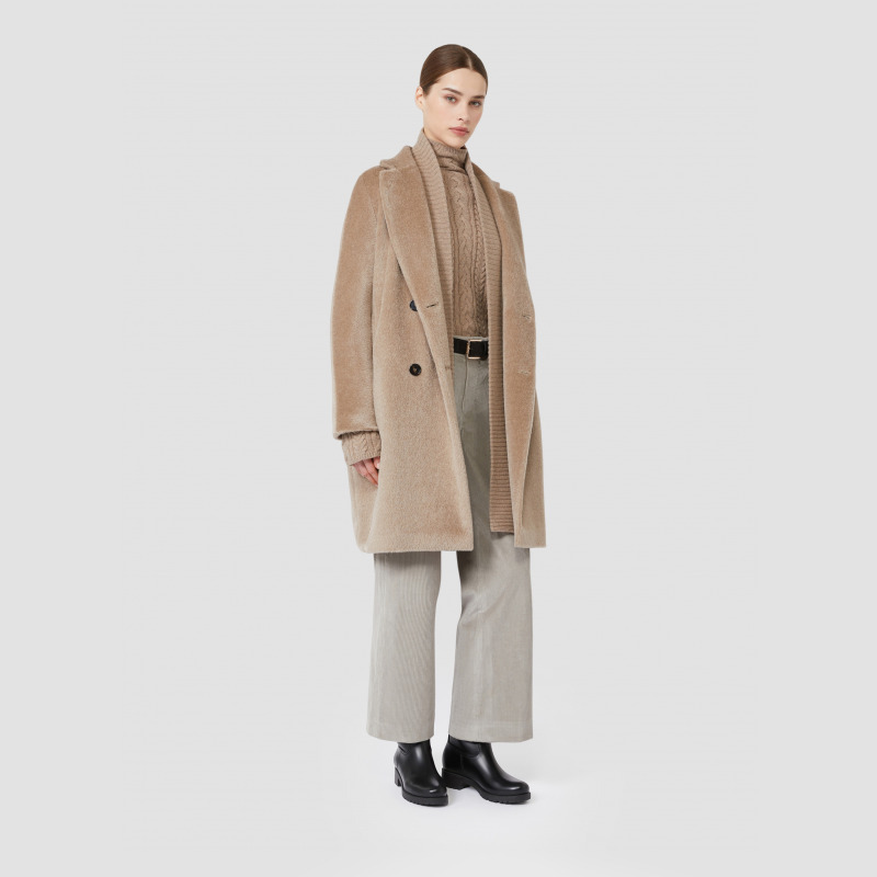 MaxMara 2025秋冬新品女装羊驼毛混纺中长款大衣9016115306
