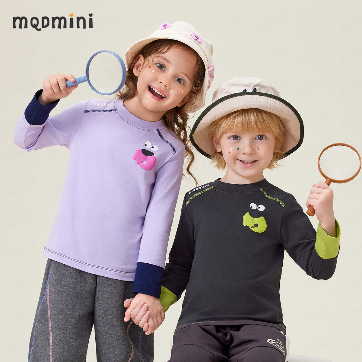 MQDMINI【5A抑菌】儿童长袖打底衫秋季新款男童女童洋气童装上衣