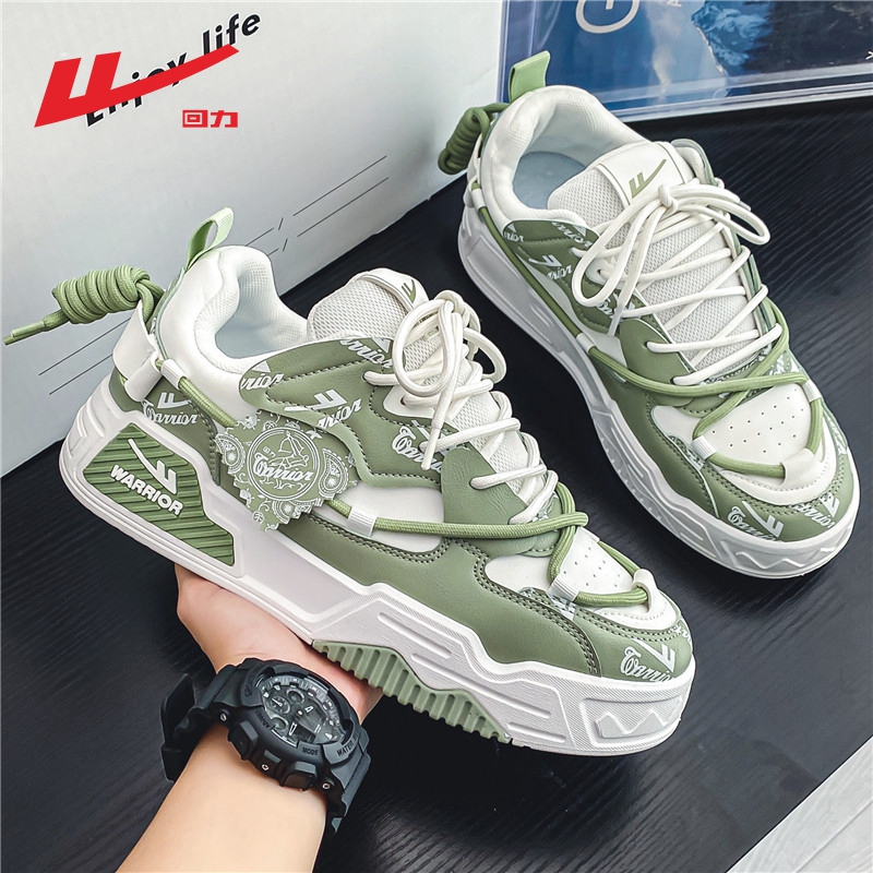 回力男鞋2025新款春季休闲运动防滑板鞋学生百搭厚底增高老爹潮鞋