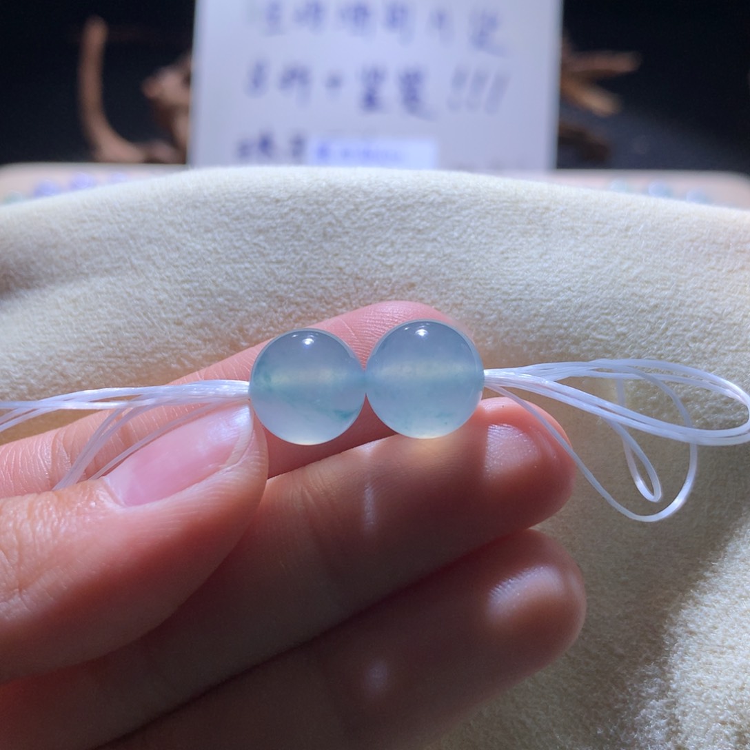 散珠翡翠冰飘蓝花珠珠发其一