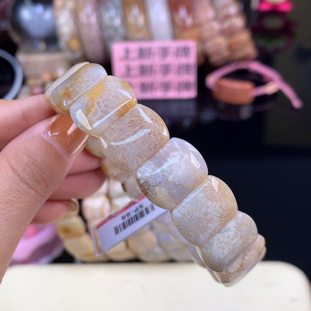 【闪购商品】颈饰未镶嵌硅化珊瑚（珊瑚玉）上新手牌（13号）
