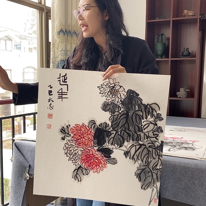 国画纯手绘写意画作45*50