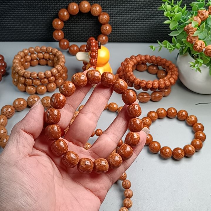 桃核手串铁籽密纹红魔桶珠13