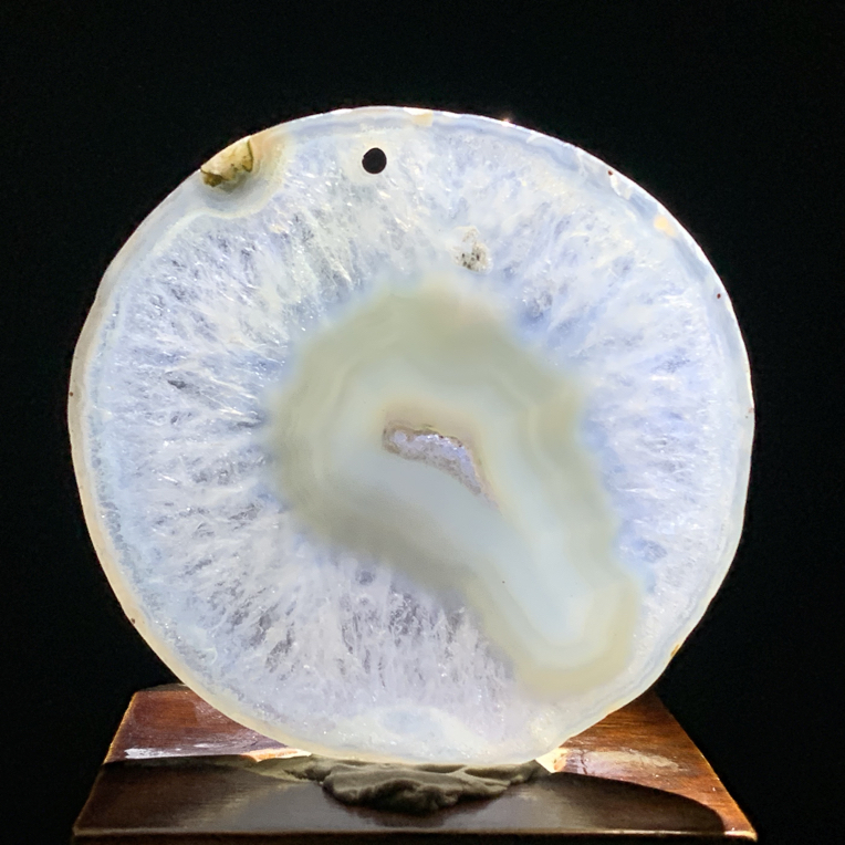 巴西玛瑙玛瑙原石切片吊坠白月光圆牌毛衣链501尺寸63/65/6mm