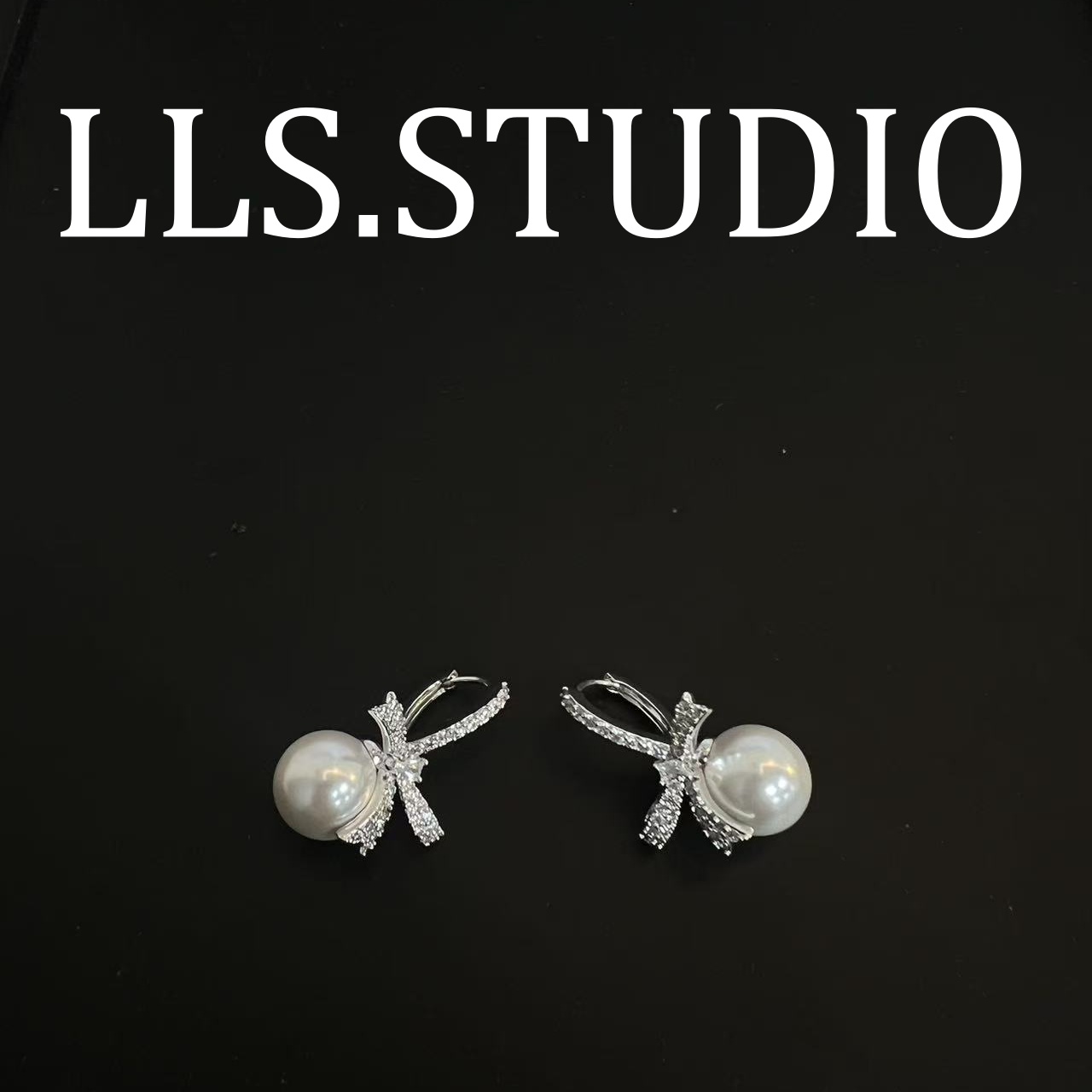 铜合金锆石耳饰 法式蝴蝶结   7065