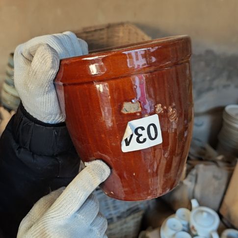 库存瓷片缸一个包邮