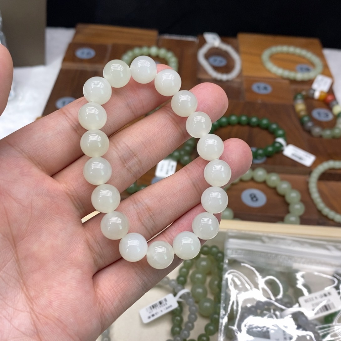 未镶嵌和田玉手链夏*卡10白玉多样性发1