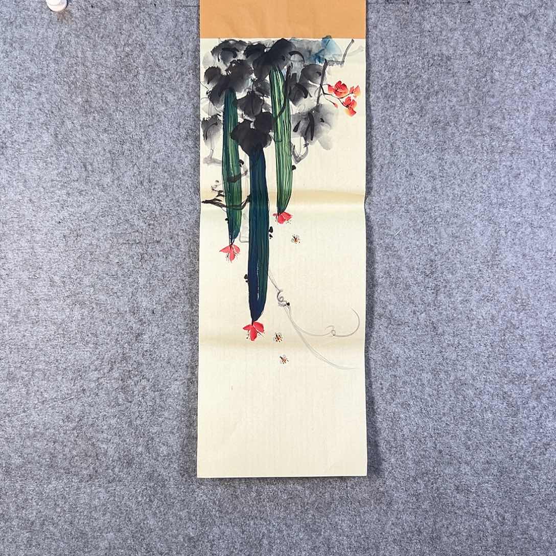 国画725 花鸟在树丛的顶端鸣叫叫声