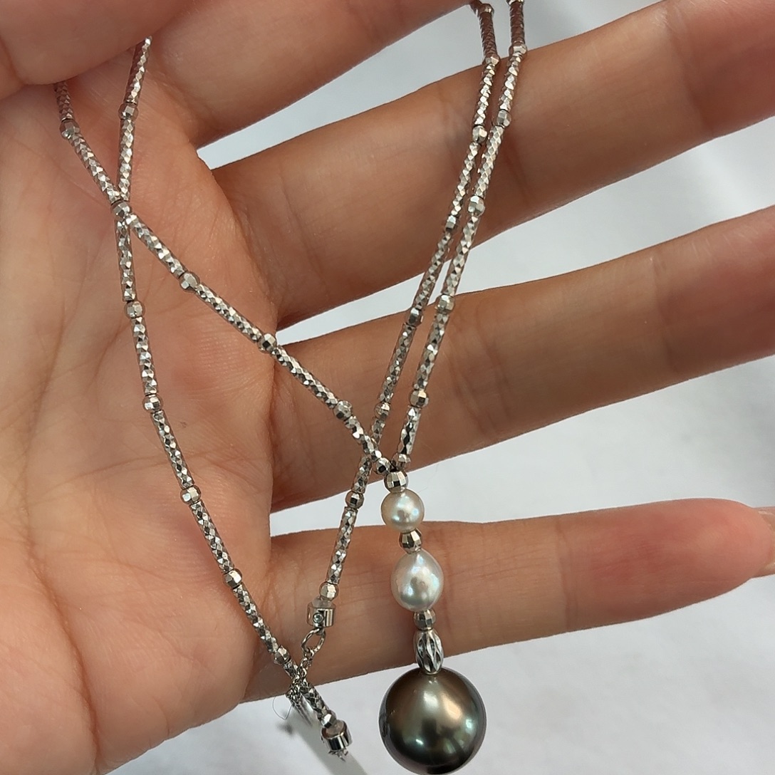 银S925镶嵌颈饰海水珍珠