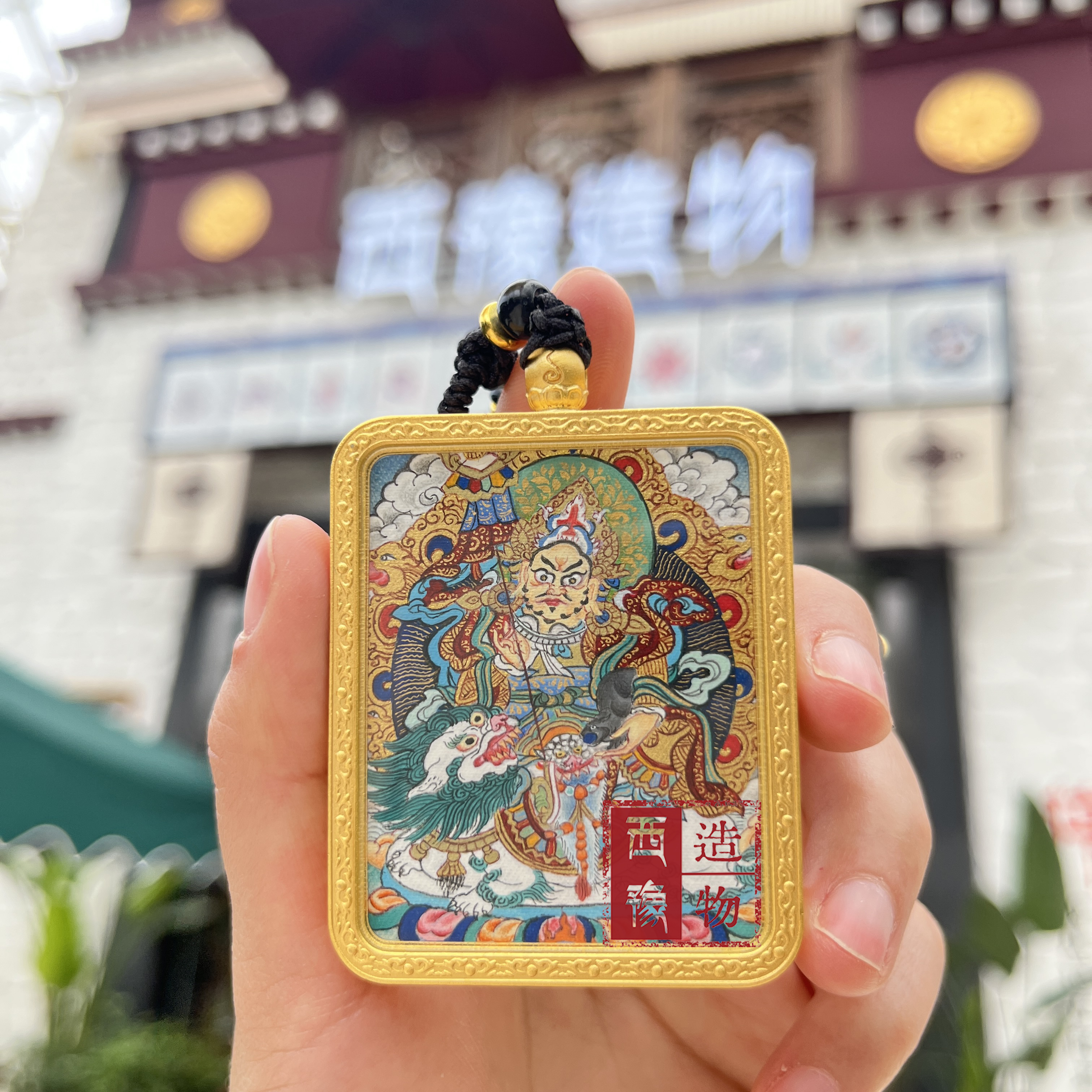 【财宝天王】纯手绘矿物质颜料唐卡拉萨直发