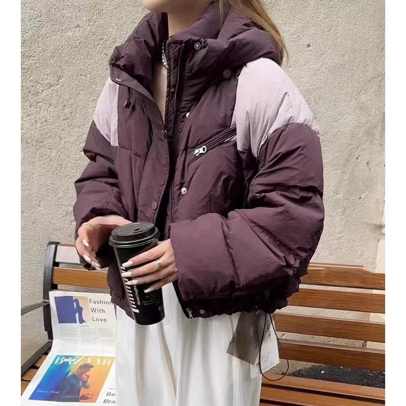 28102拼接测拉链加厚防寒服b24-3