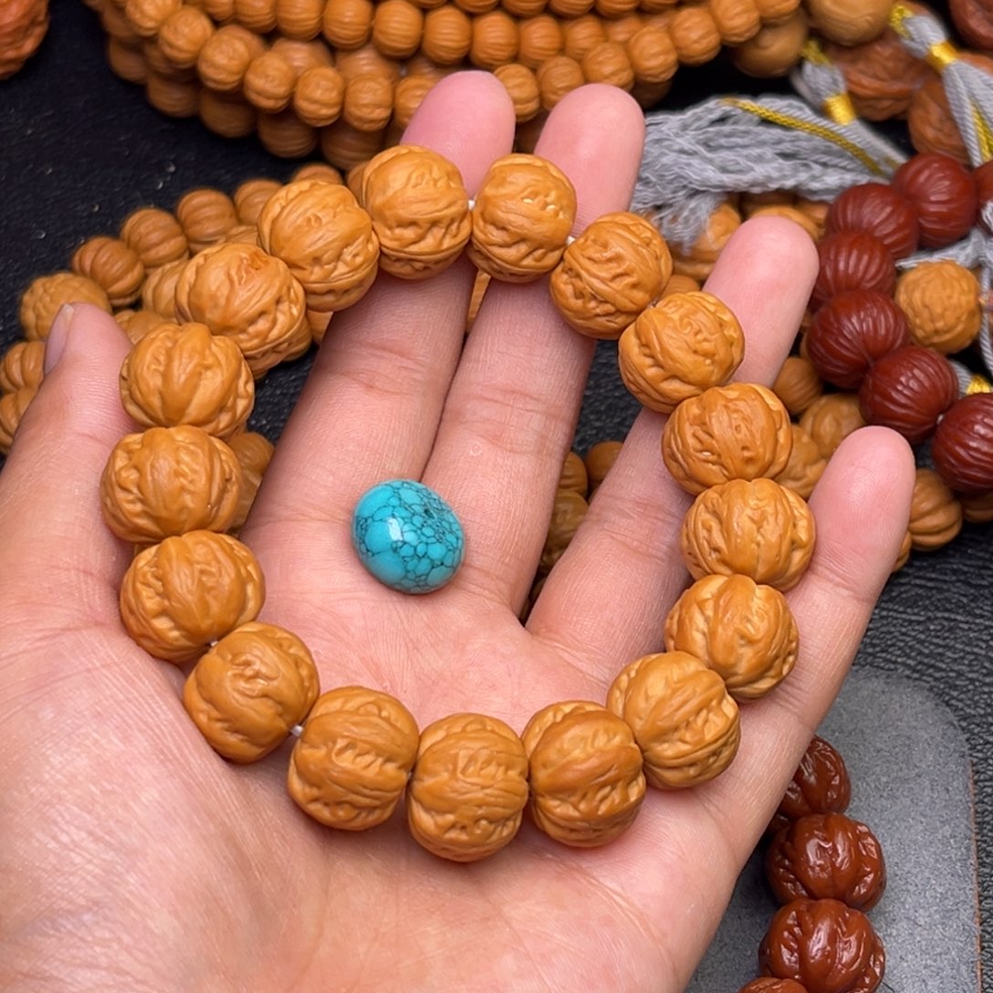 猴头核桃吊坠18麻花八棱送绿