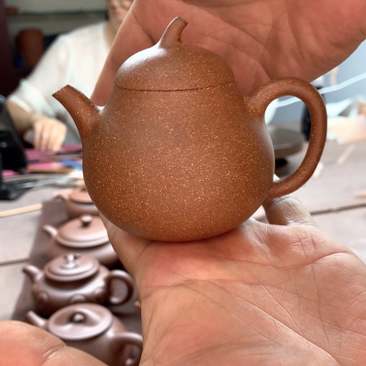 茶壶紫砂茄瓜壶，老段泥容量150cc