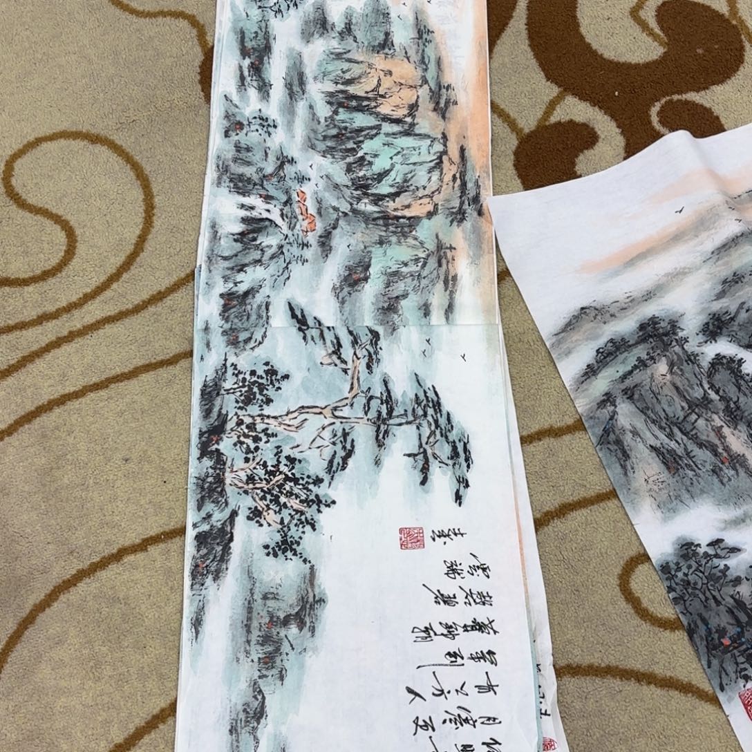 国画杨志杰四尺对开艺