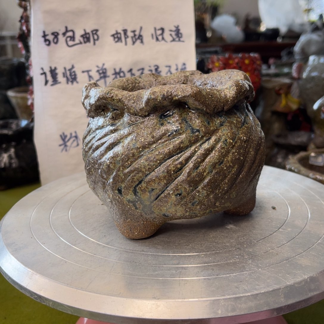 红陶粗砂陶瓷花盆