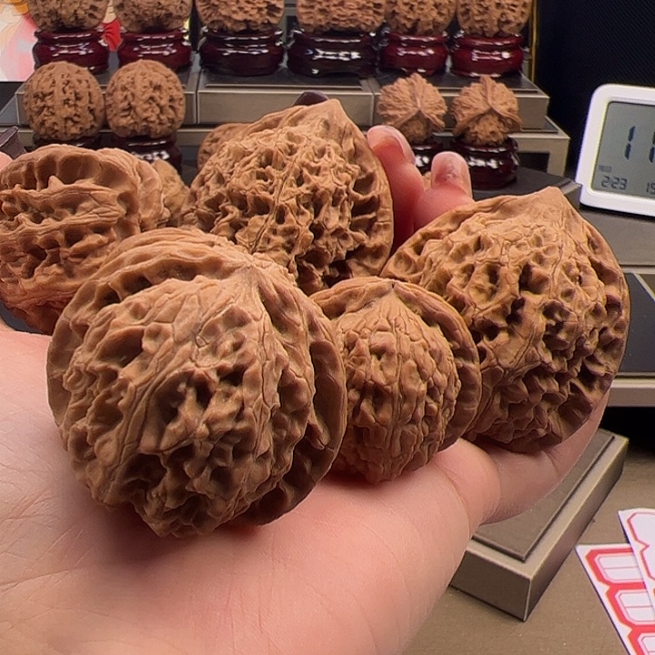 文玩核桃把件官帽➕苹果➕白狮子k-006