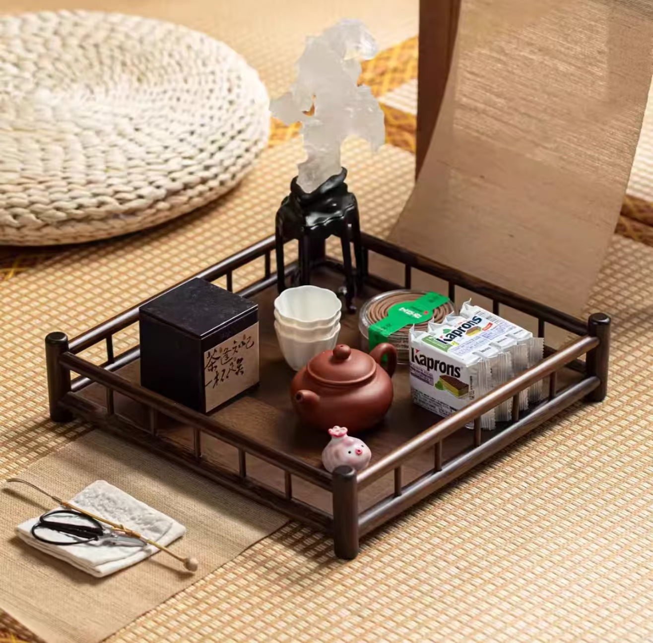 茶叶茶具杯收纳柜置物架25*25*5.5