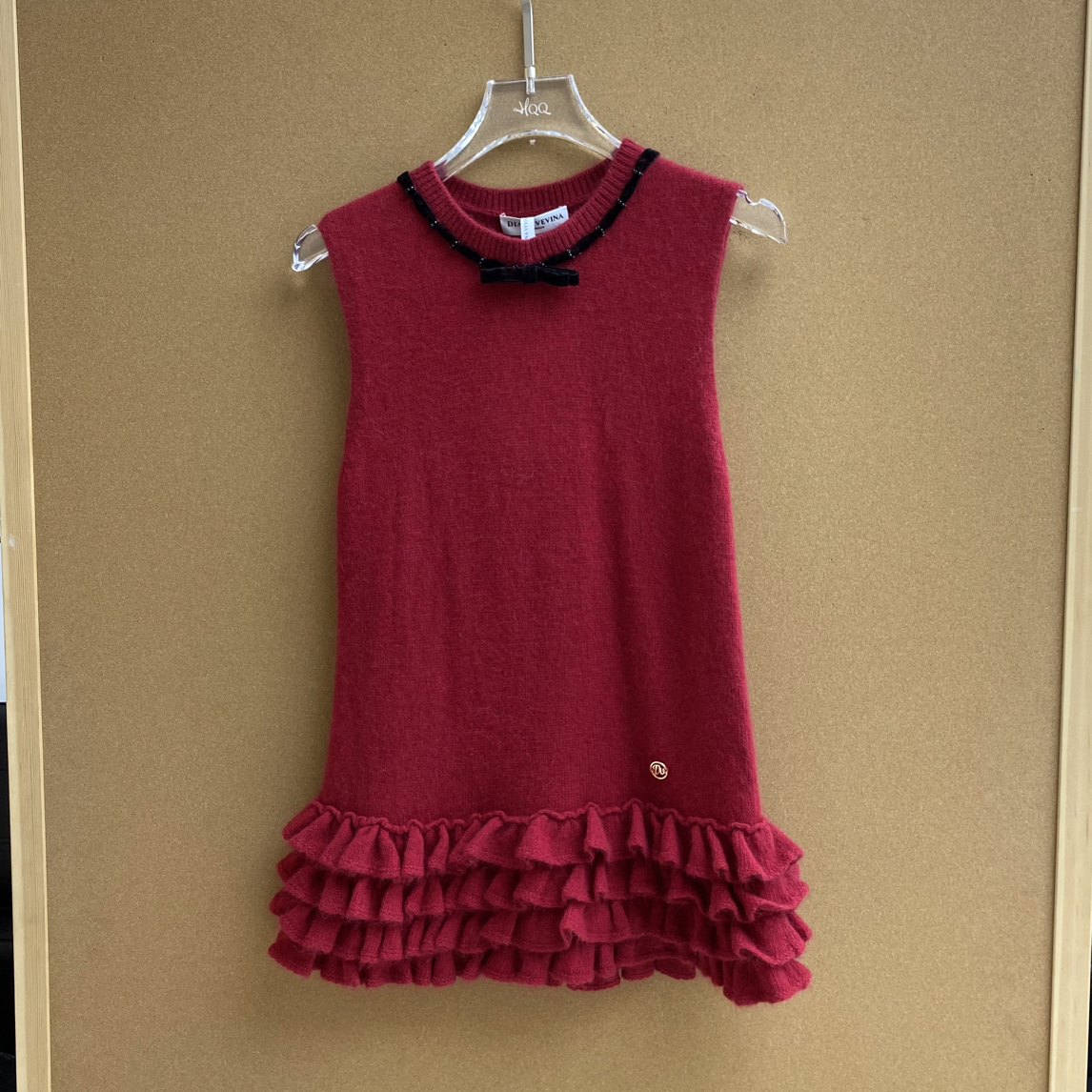 DIANA VEVINA上衣｜无袖下摆木耳花边针织背心251