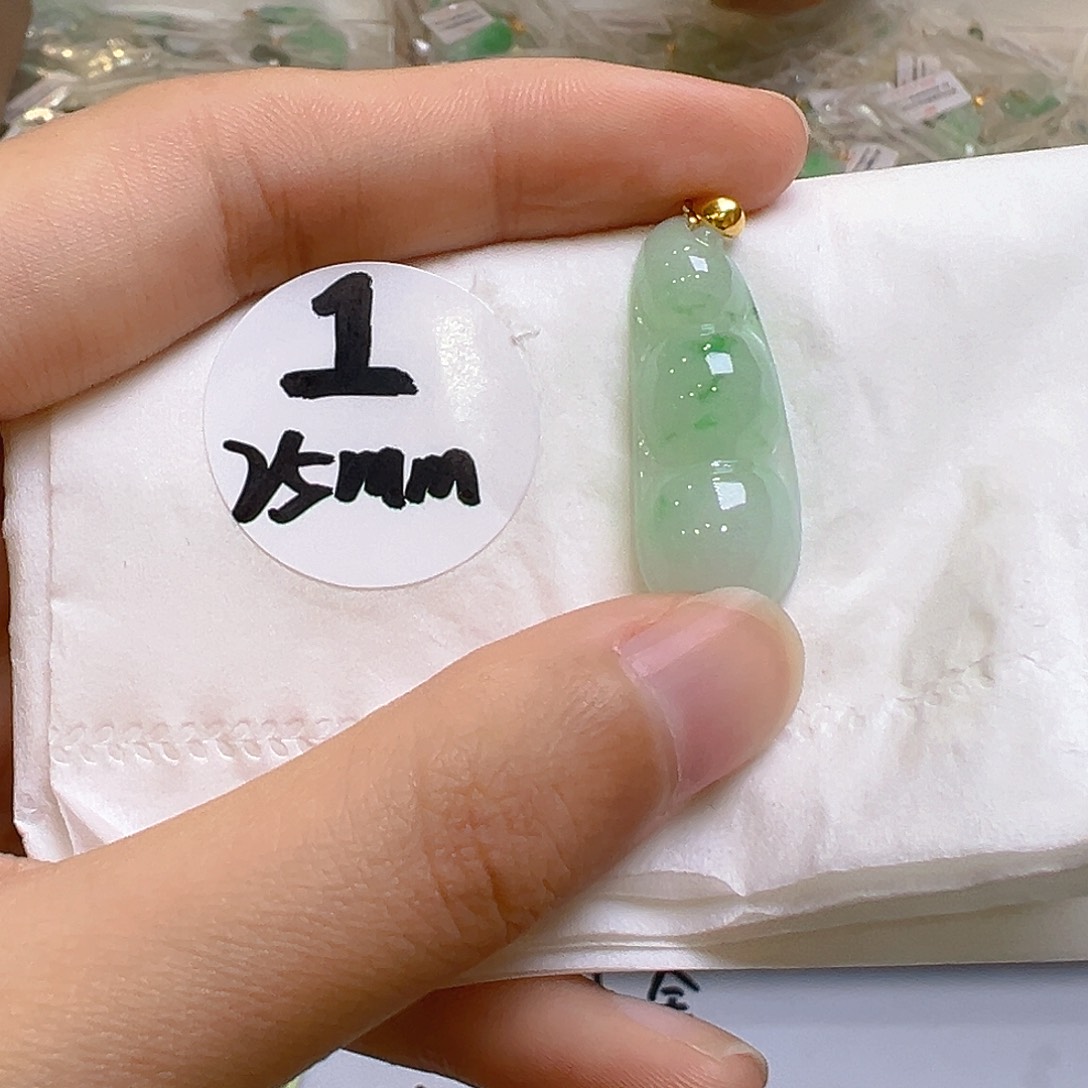 翡翠18K金镶嵌吊坠(不含链)翡翠