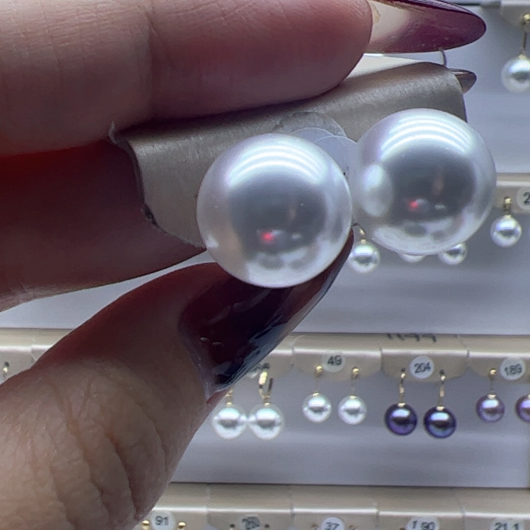 淡水珍珠耳饰18K金镶嵌