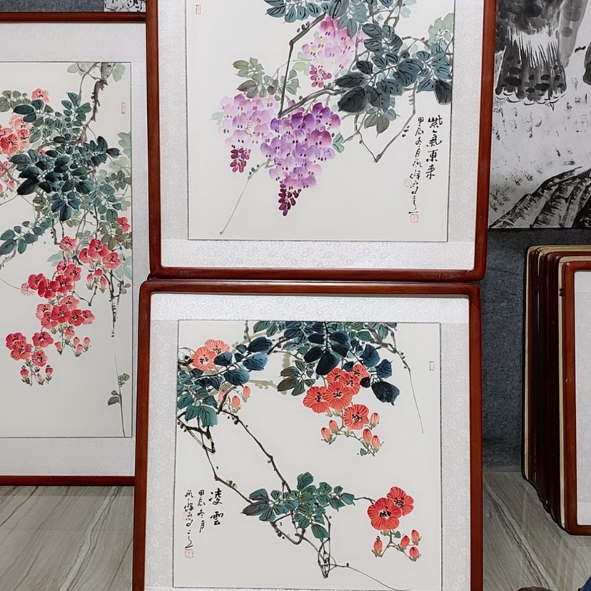 【闪购商品】国画书画作品带框65×65厘米