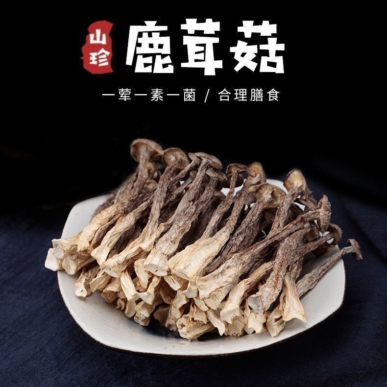 湖南高山精选鹿茸菇煲汤干锅营养美味