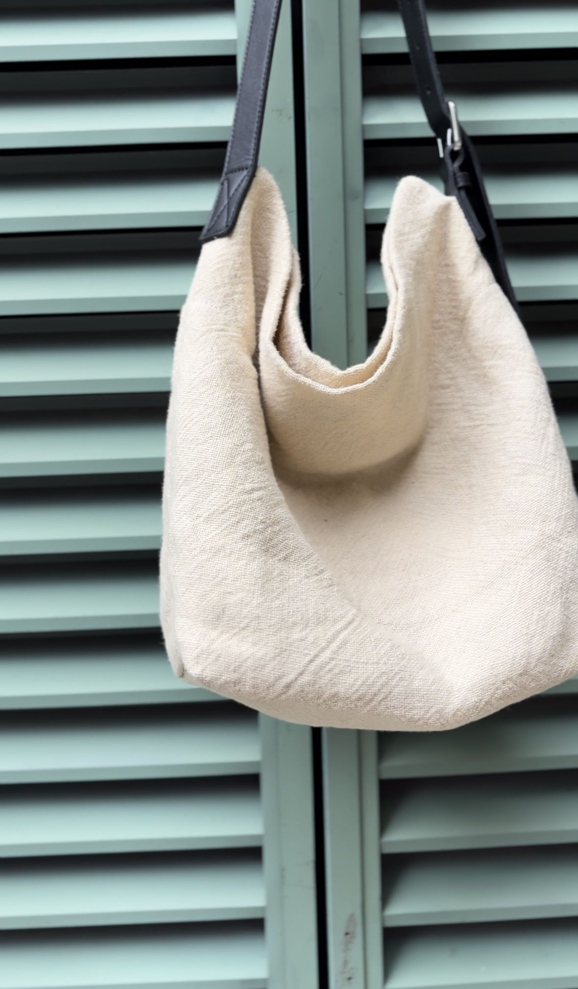 【夏至】苎麻大容量托特包简约拼色设计单肩手提包百搭女包