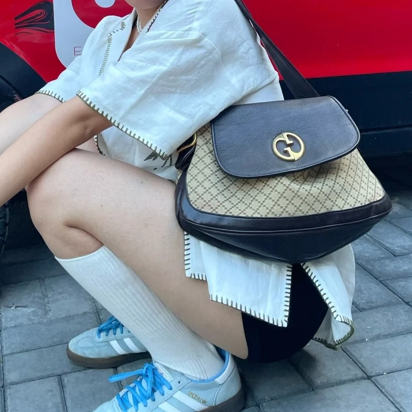 95新 GUCCI/古驰 中古单肩腋下法棍包60352467