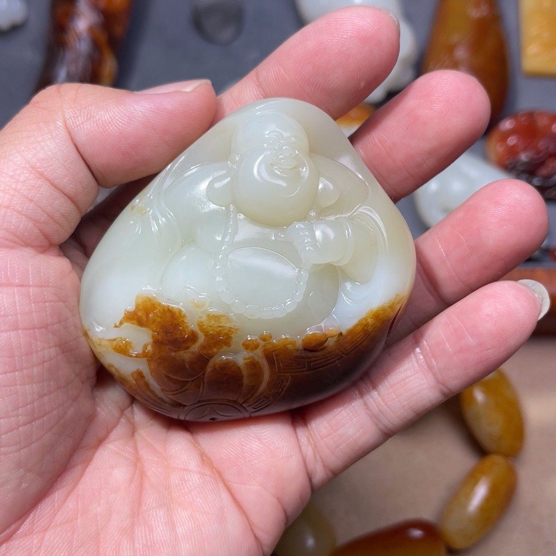 和田玉挂件未镶嵌钢****4