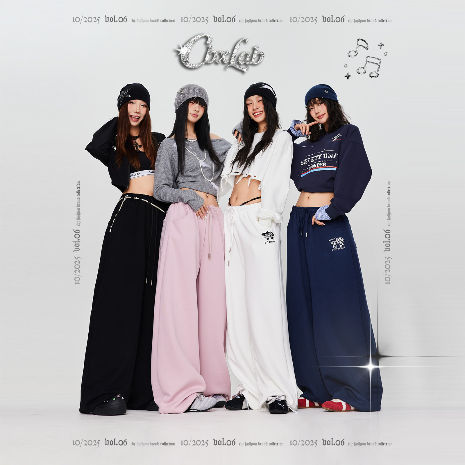 CBXLAB街舞潮牌CCTWINS基础街舞长裤卡通爵士辣妹百搭打铁长裤