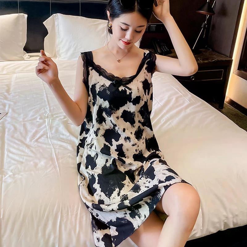 今晚不睡/性感蕾丝绑带修身睡裙套装轻奢迷人复古吊带家居服I35