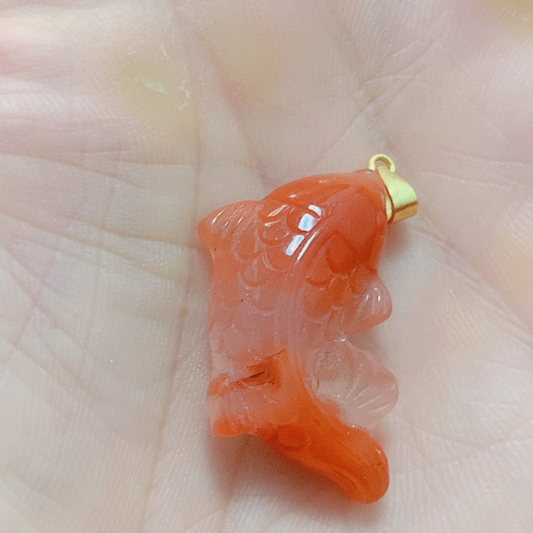 南红玛瑙银S925镶嵌吊坠(不含链)