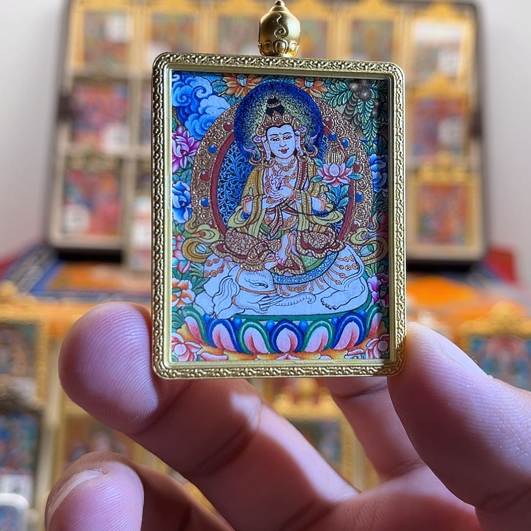 理***想吊坠热贡纯手绘普贤