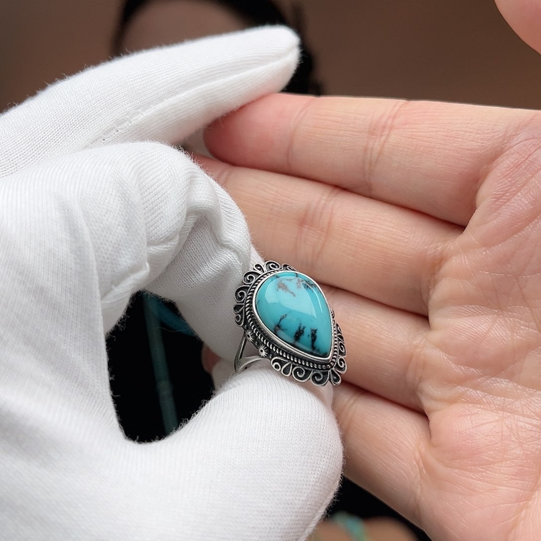 绿松石珠宝奇石银S925镶嵌