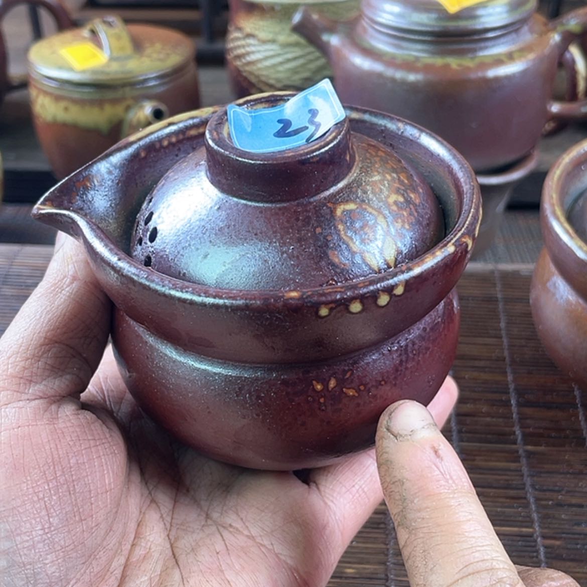 【闪购商品】玛*石柴烧茶壶手抓160毫升左右微瑕福利