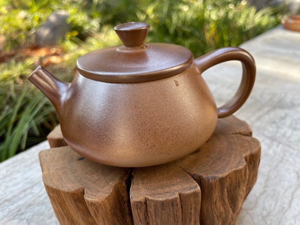 建水紫陶白泥柴烧壶