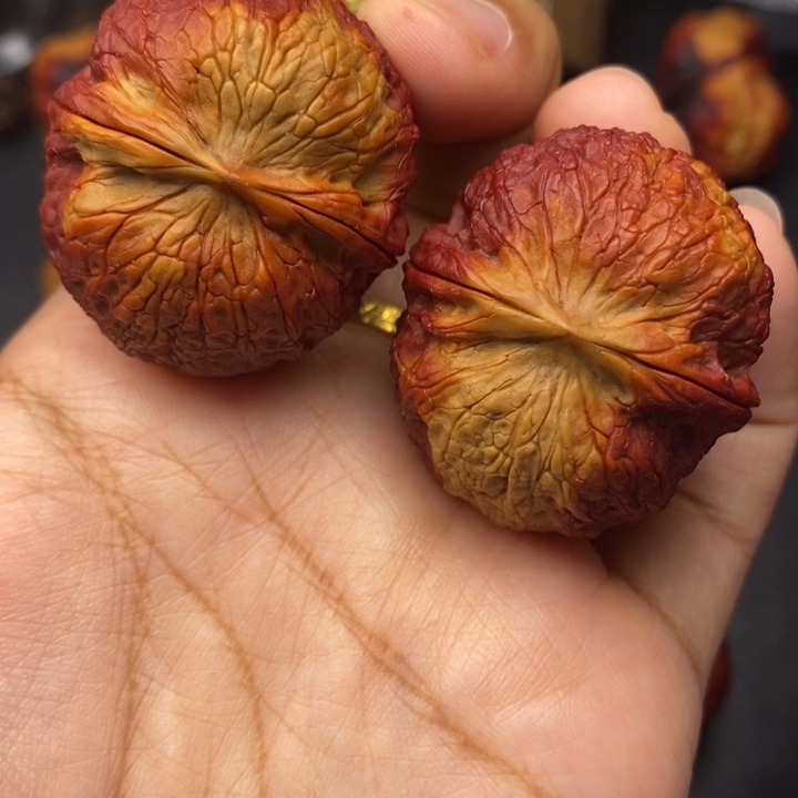 把件文玩核桃38尺牡丹绣球