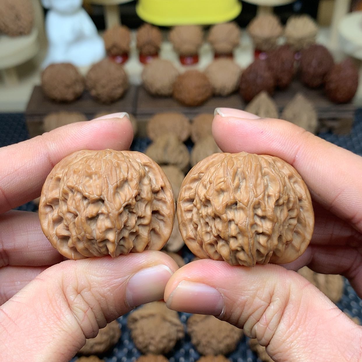 【闪购商品】文玩核桃把件全品山地磨盘狮子头39