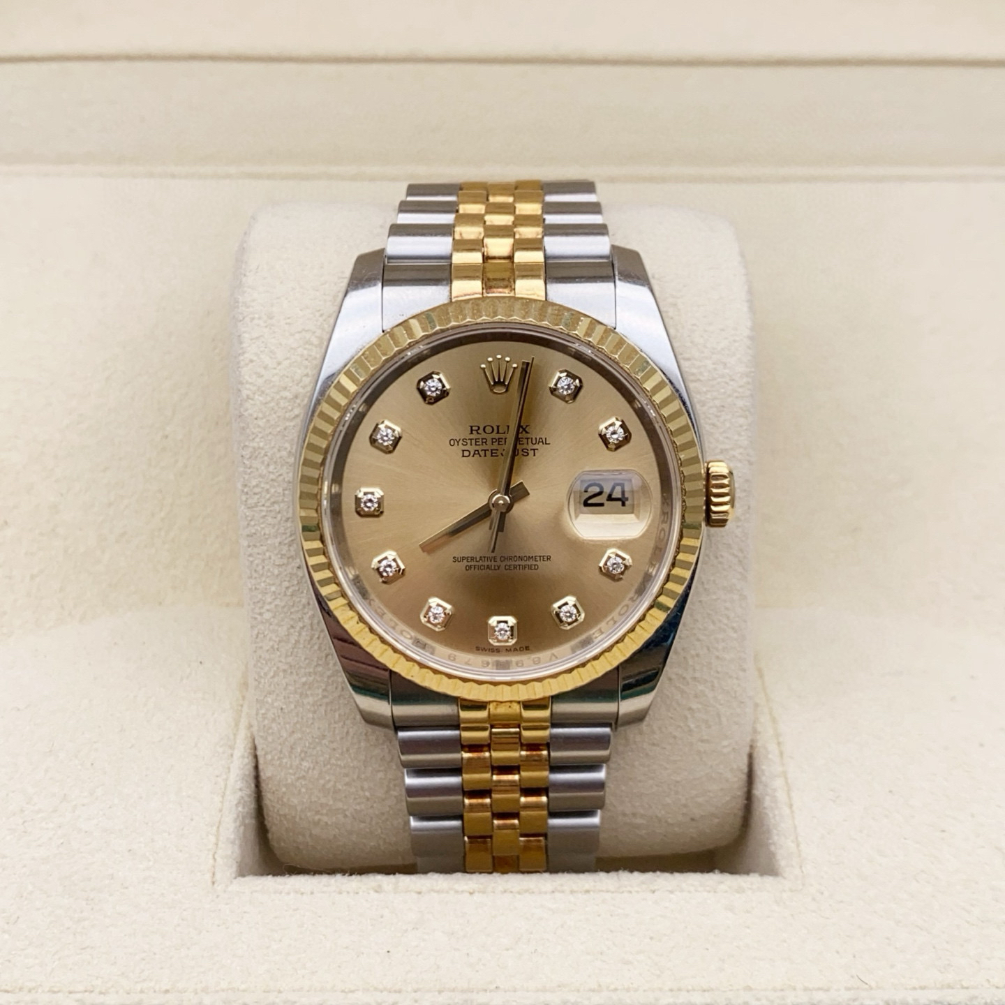 95新 Rolex/劳力士 单表无附件/116233金钻日志/男士机械/36mm