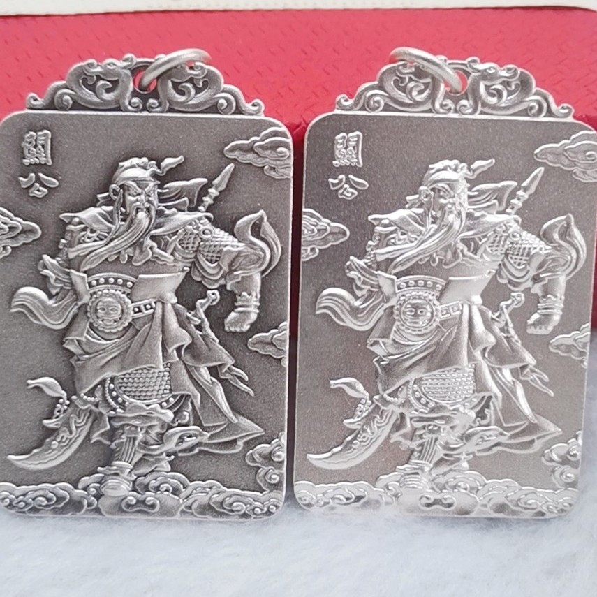 吊坠足银 足银999.9关公个性霸气男士吊坠