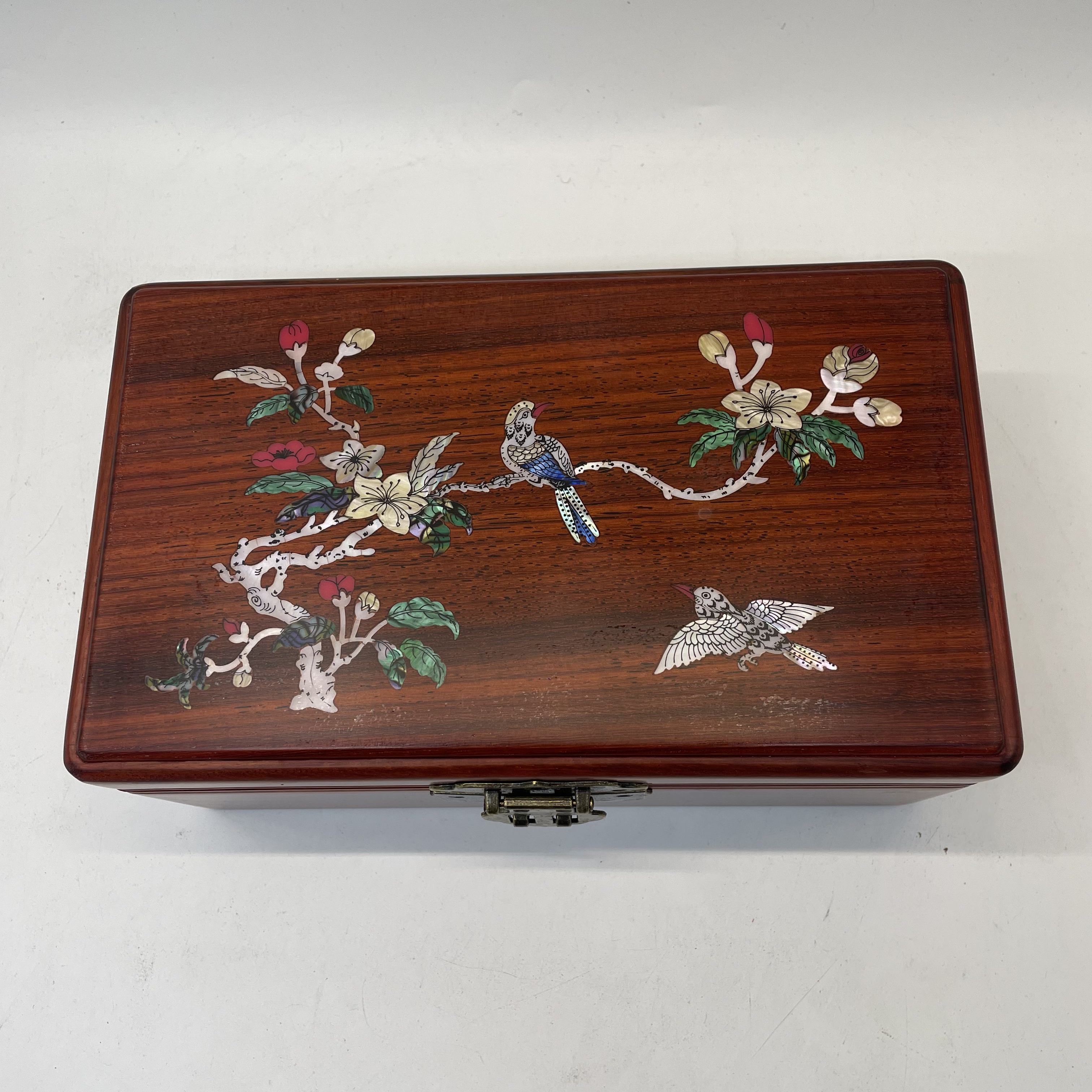 25*15*10喇叭花螺钿贝壳镶嵌精美收纳盒