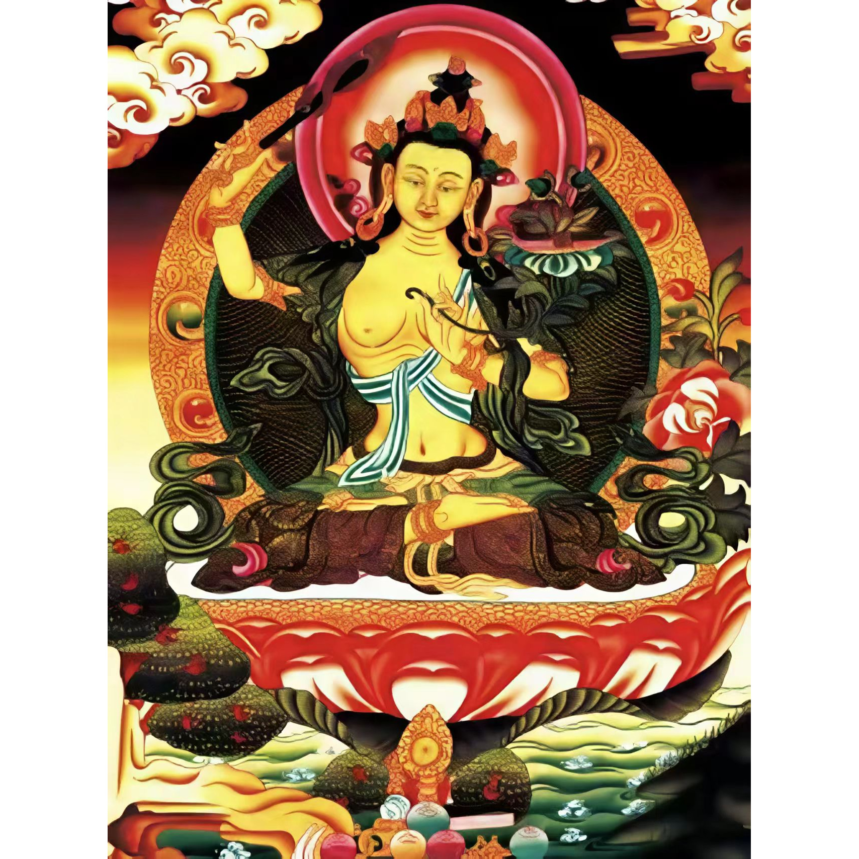 唐卡黄文殊菩萨TK16042