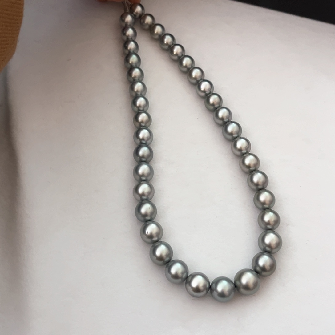 海水珍珠颈饰未镶嵌女*铂金灰10-13