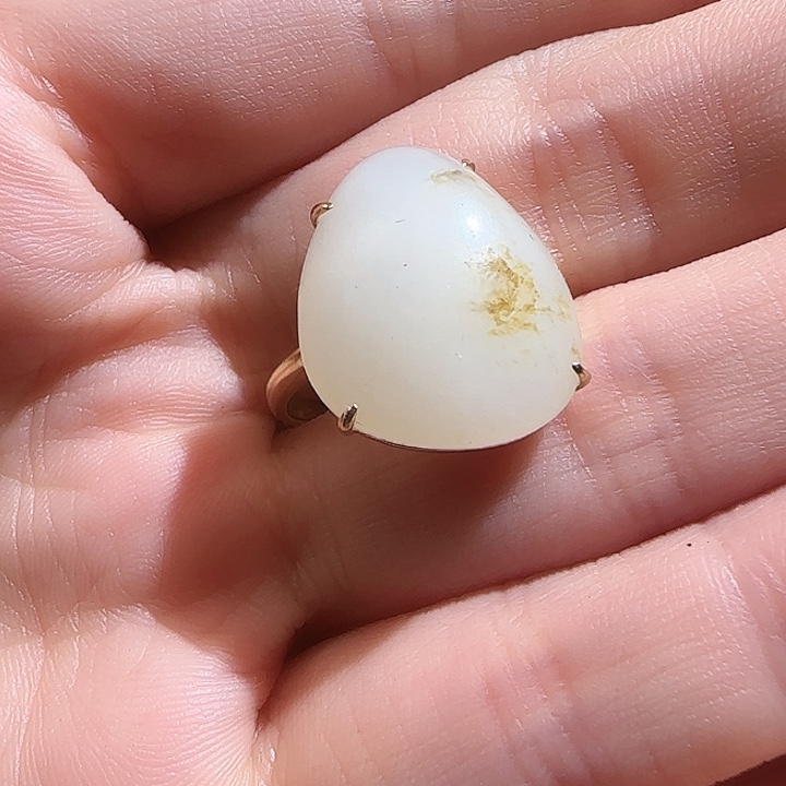 和田玉珠子18K金镶嵌